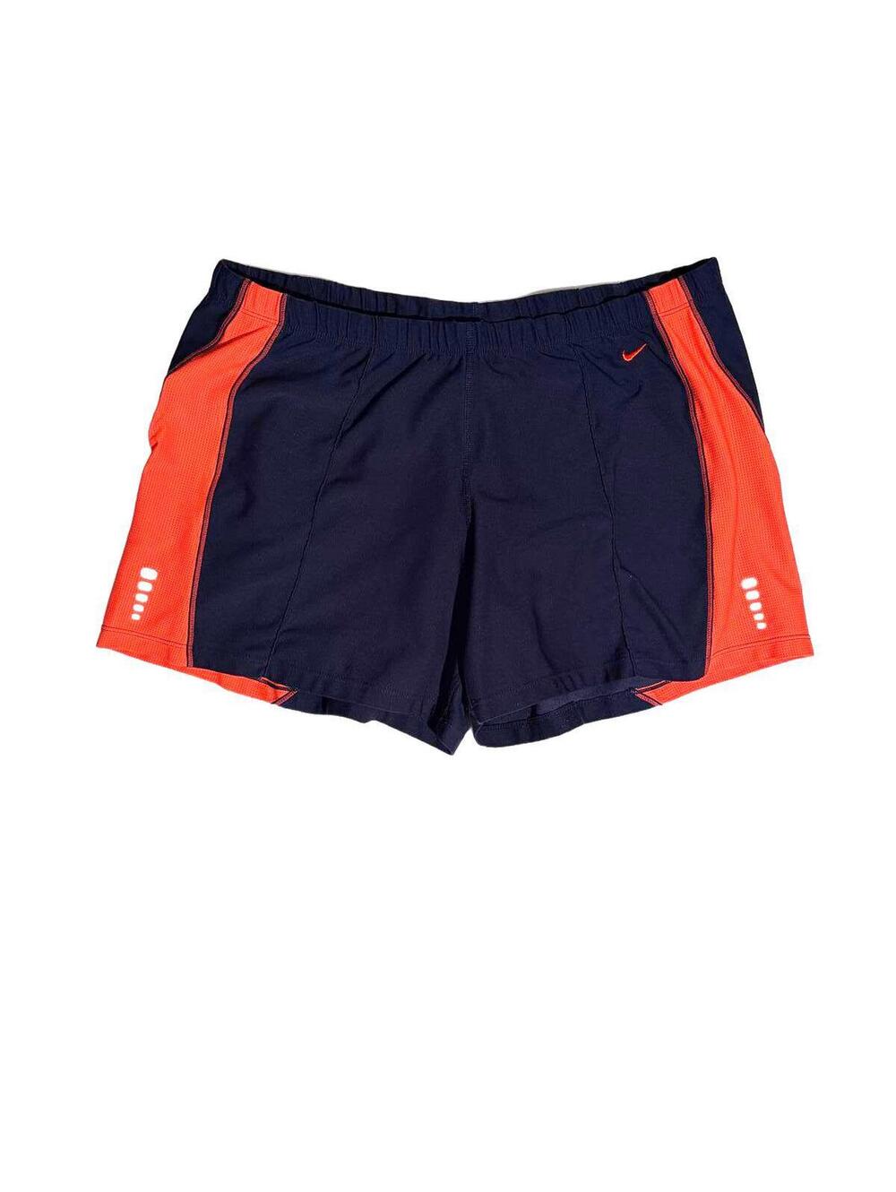 Nike Dri-FIT Running Shorts Women’s L Navy Orange Athletic Workout Shorts